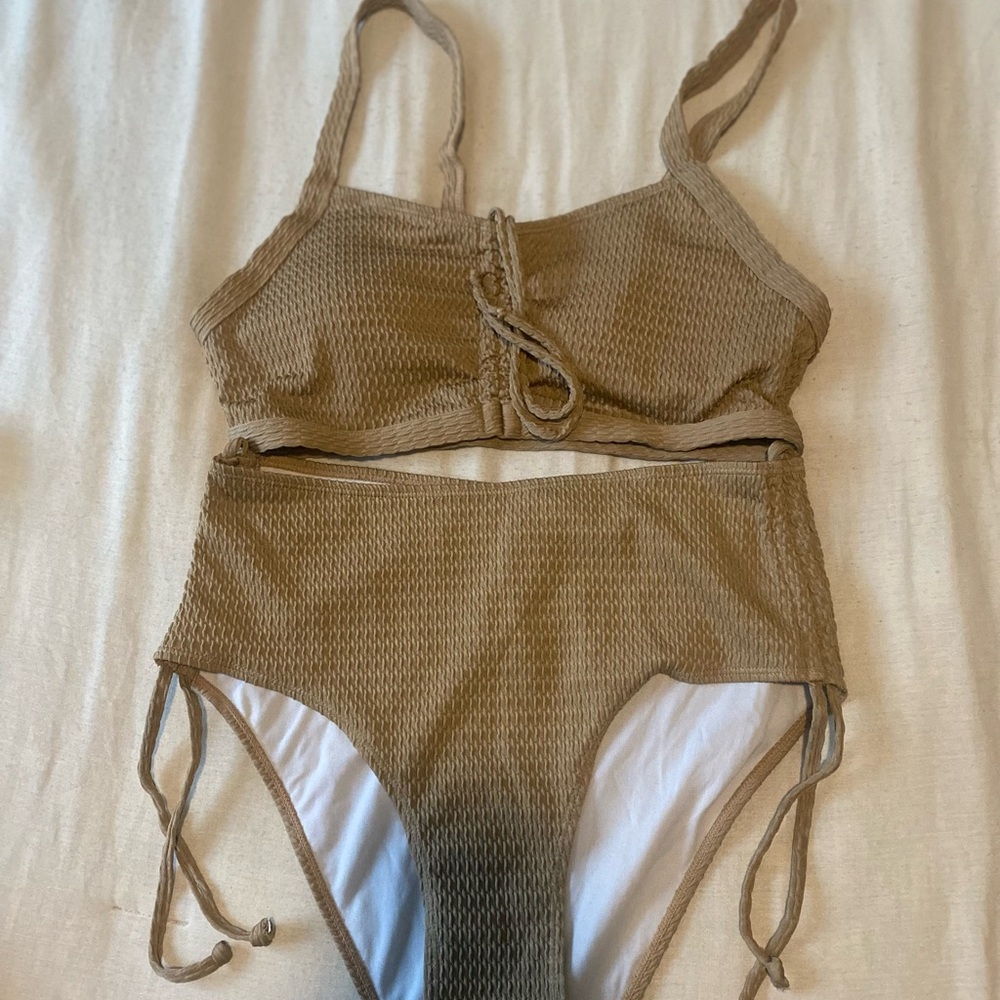 Tan Textured Bikini Set